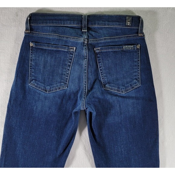 7 For All Mankind Cropped Gwenevere Size 27 Ankle Low Rise Straight Womens Jeans - Picture 8 of 16